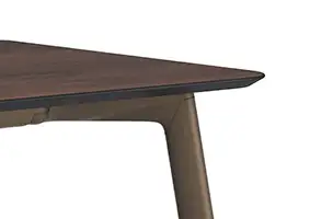 high table with red legs