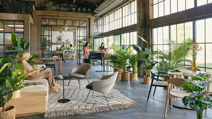 Workcafe space with modern furniture